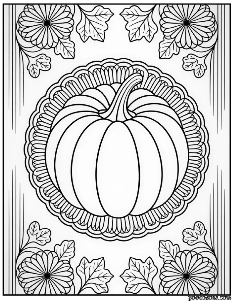 Thanksgiving Coloring Pages Printable – Free, Fun, and Festive Ideas for Kids & Adults 7 Pumpkin Segment Rosette.webp pdf