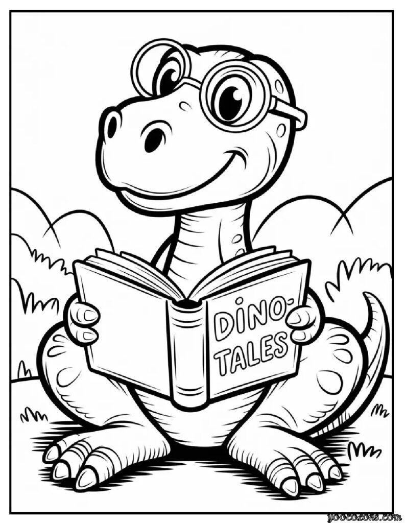 Raptor Dinosaur Coloring Pages | Fun, Educational & Printable 14 Raptor Dinosaur Coloring Pages raptor dino reading a book pdf