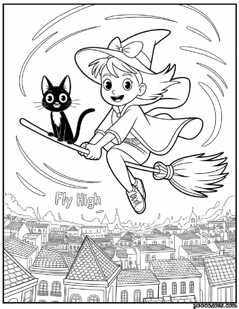 aanime coloring pages Frozen Elsa Ice Castle.webpnime coloring pages Kiki Flying on Her Broom.webp pdf