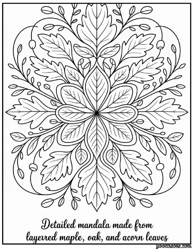 Adult Coloring Pages Fall: Relax, Create, and Celebrate Autumn 8 adult coloring pages fall Autumn Mandala Leaves.webp pdf