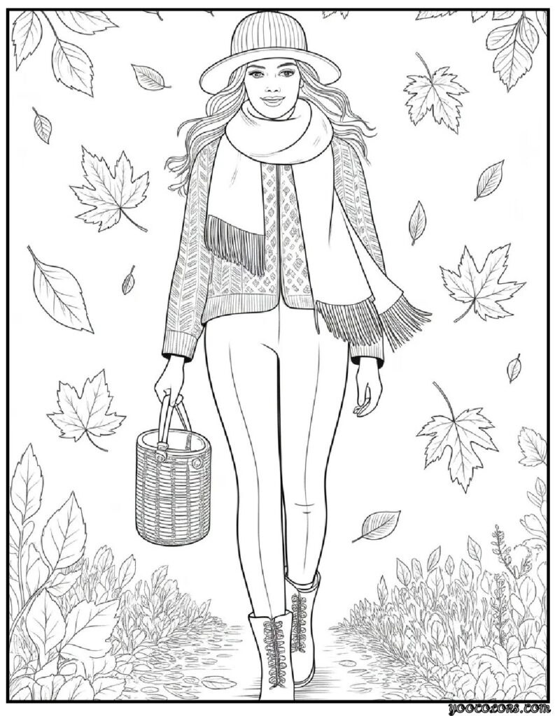 Adult Coloring Pages Fall: Relax, Create, and Celebrate Autumn 12 adult coloring pages fall Cozy Fall Fashion Illustration 3.webp 1 pdf