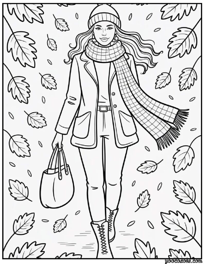Adult Coloring Pages Fall: Relax, Create, and Celebrate Autumn 9 adult coloring pages fall Cozy Fall Fashion Illustration 3.webp 2 pdf