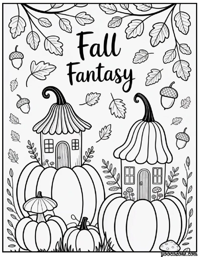 Adult Coloring Pages Fall: Relax, Create, and Celebrate Autumn 14 adult coloring pages fall Cozy Fantasy Fall Fairy Garden.webp 2 pdf