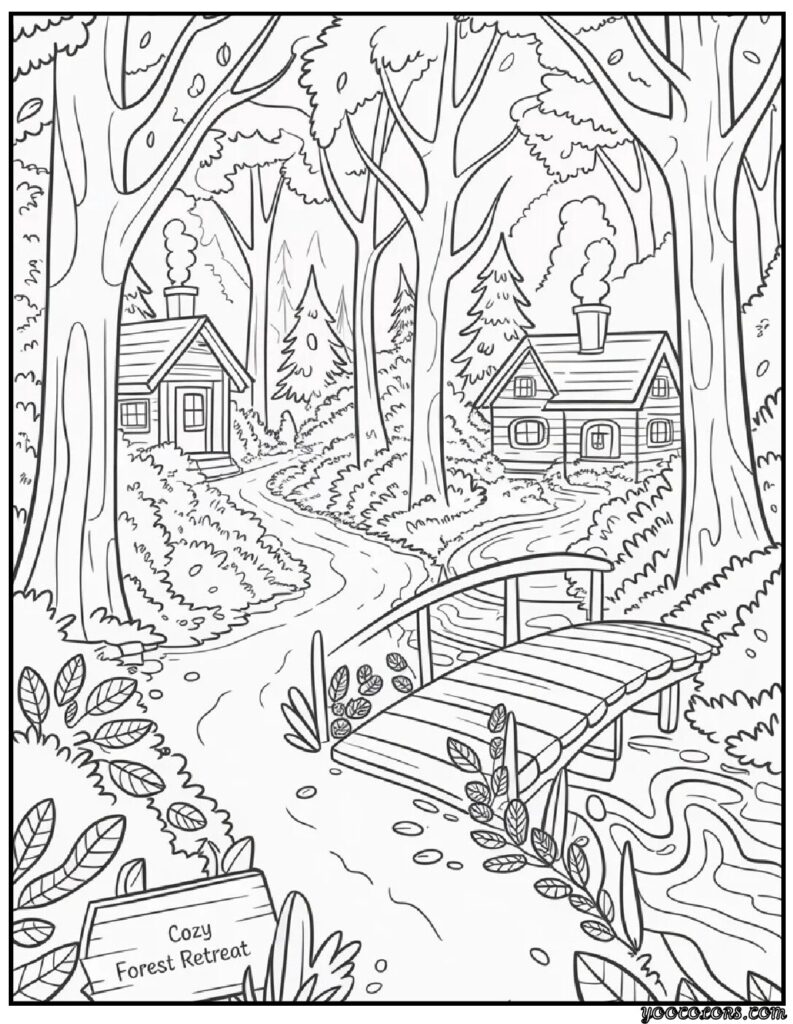 Adult Coloring Pages Fall: Relax, Create, and Celebrate Autumn 15 adult coloring pages fall Cozy Forest Walk in Fall 3.webp 2 pdf