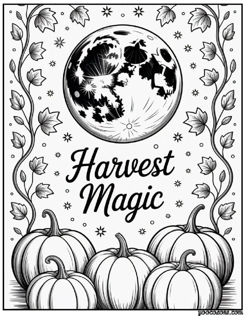 Adult Coloring Pages Fall: Relax, Create, and Celebrate Autumn 19 adult coloring pages fall Cozy Harvest Moon Magic 2.webp 1 pdf