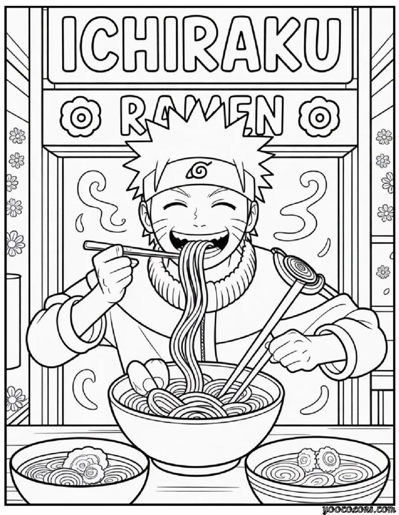 anime coloring pages Naruto Eating Ramen.webp pdf