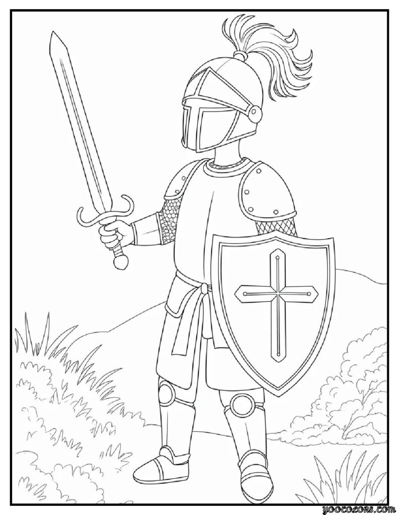 Free Printable Bible Coloring Pages PDF for Kids & Adults 8 bible coloring pages armor of god coloring page.webp pdf
