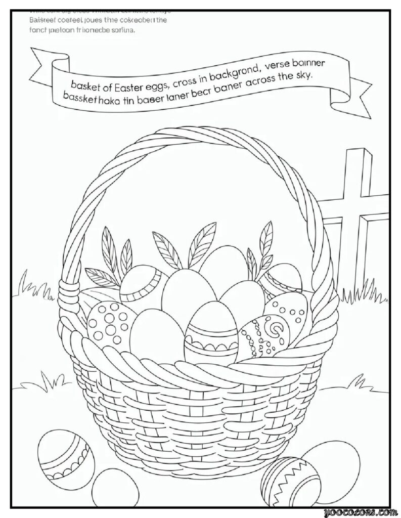 Free Printable Bible Coloring Pages PDF for Kids & Adults 7 bible coloring pages basket of easter eggs.webp pdf