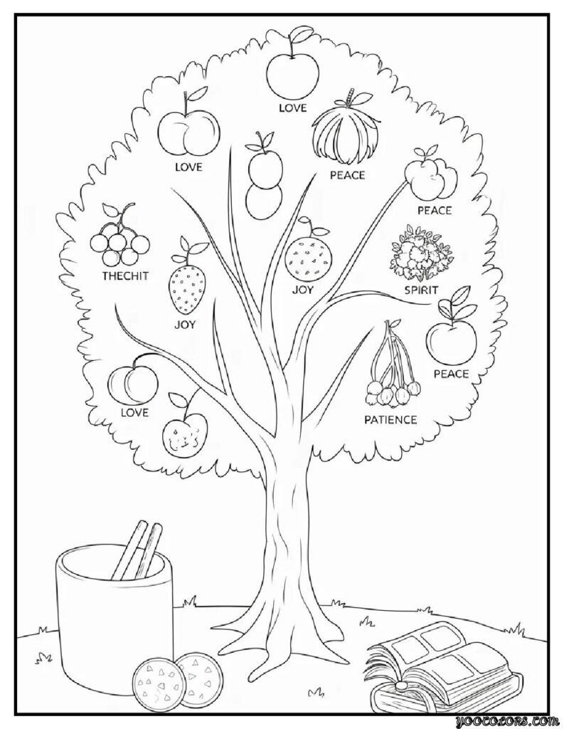 Free Printable Bible Coloring Pages PDF for Kids & Adults 3 bible coloring pages fruit of the tree.webp pdf