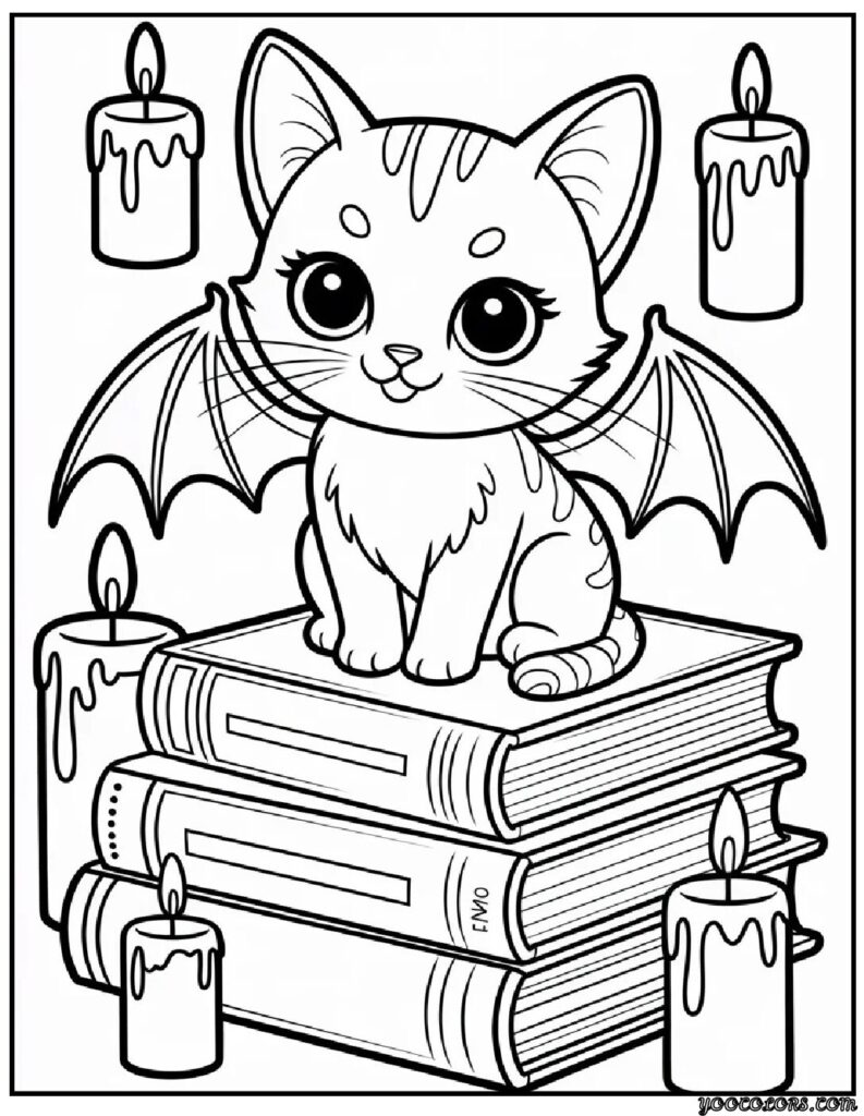 Chibi Gothic Coloring Pages – Cute, Romantic & Dark Fantasy Fun 5 chibi gothic coloring pages Chibi Gothic Cat Familiar.webp pdf
