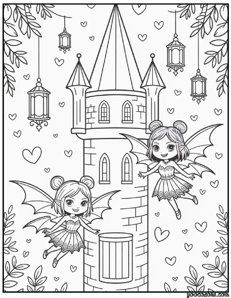Chibi Gothic Coloring Pages – Cute, Romantic & Dark Fantasy Fun 6 chibi gothic coloring pages Chibi Gothic Fairies.webp pdf