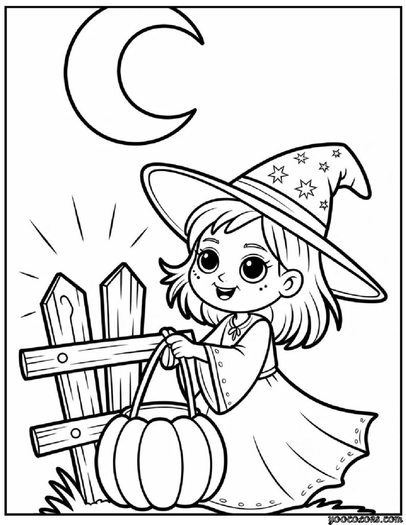 Chibi Gothic Coloring Pages – Cute, Romantic & Dark Fantasy Fun 11 chibi gothic coloring pages Chibi Witch with Pumpkin Lantern 2.webp pdf