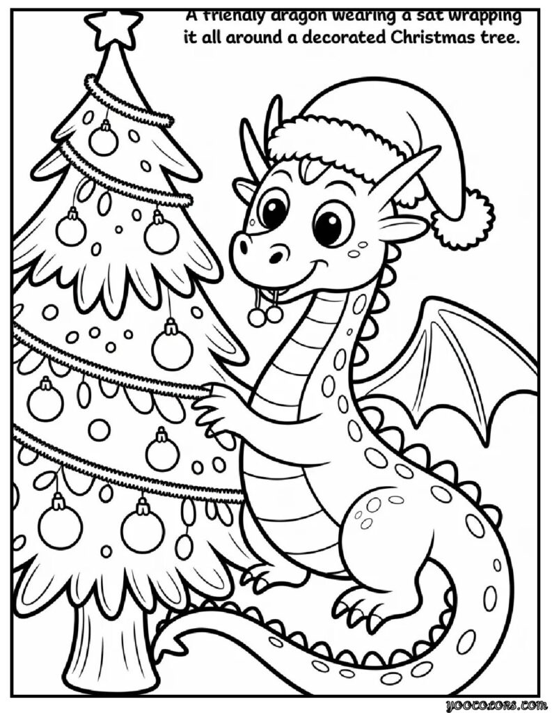 Christmas Coloring Pages Printable – Free Festive Fun for All Ages 4 christmas coloring pages printable Christmas Dragon.webp pdf