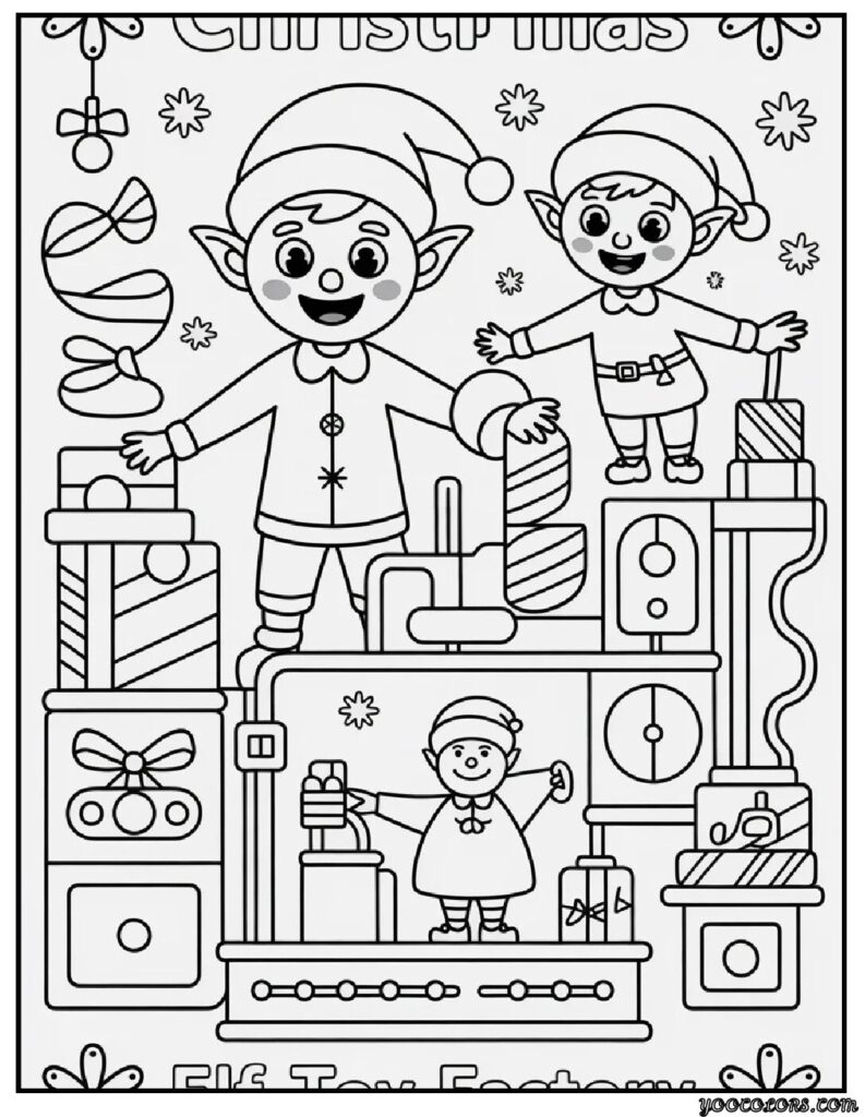 Christmas Coloring Pages Printable – Free Festive Fun for All Ages 16 christmas coloring pages printable Elf Toy Factory.webp pdf