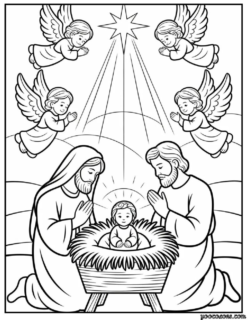 Christmas Coloring Pages Printable – Free Festive Fun for All Ages 25 christmas coloring pages printable Nativity Scene Coloring Page.webp pdf