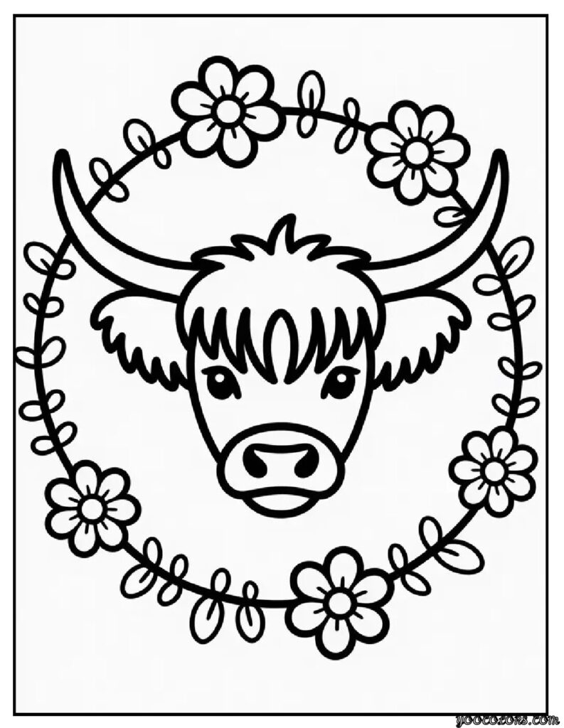 Cow Coloring Pages: Free Printable PDFs for Kids, Teachers & Adults 12 cow coloring page highland cow mandala frame adult pdf
