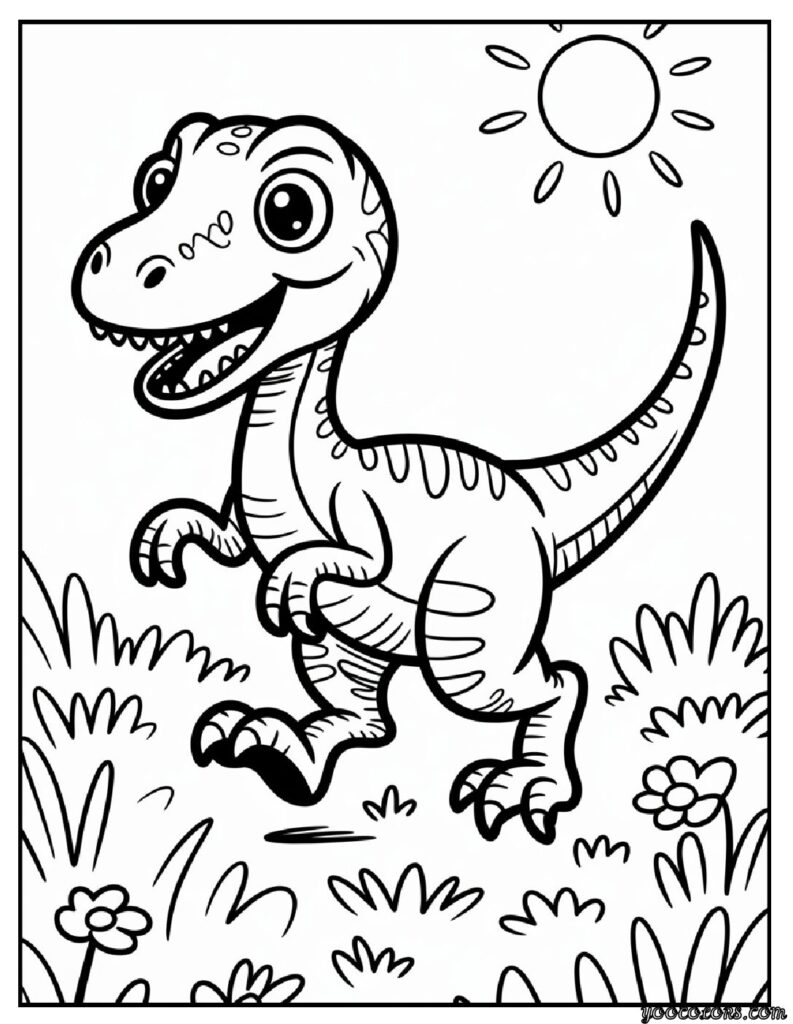 Dinosaur Coloring Pages Velociraptor – Free & Printable Fun 4 dinosaur coloring pages velociraptor Cute Velociraptor Running.png pdf