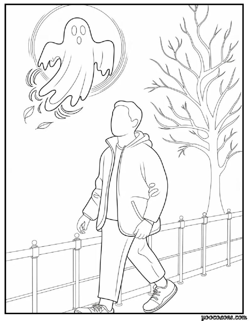 Ghost Coloring Pages: Spooky, Cute & Fun Printables for Everyone 18 ghost coloring pages full moon stroll.webp pdf