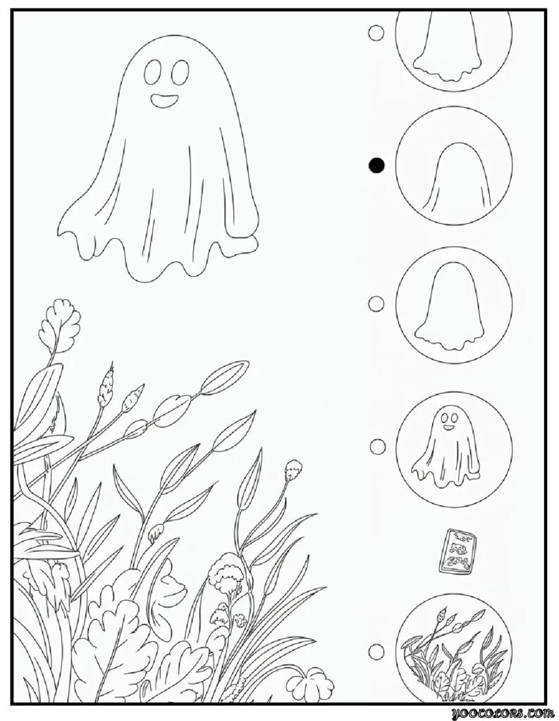 Ghost Coloring Pages: Spooky, Cute & Fun Printables for Everyone 22 ghost coloring pages match the shadows.webp pdf
