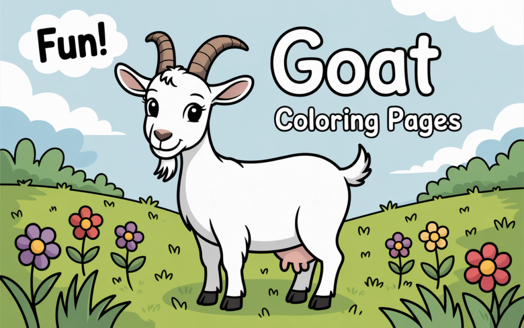 Color In Goat Free PDF Printable Goat Coloring Pages For Kids & Adults