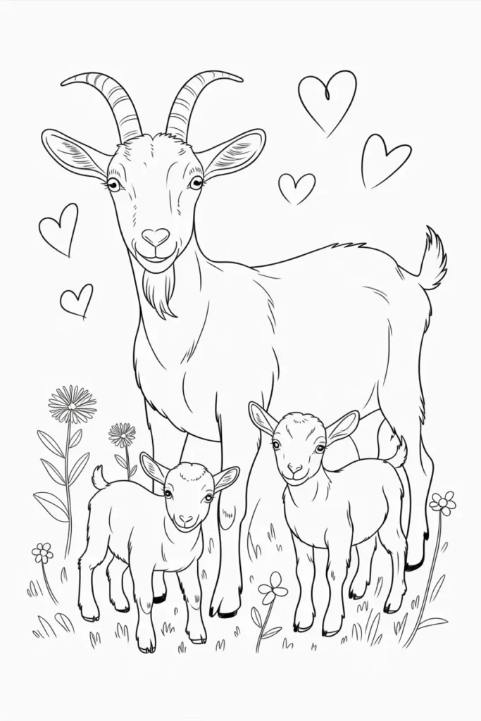 Goat Coloring Pages: Fun, Relaxing & Educational 2 goat coloring pages