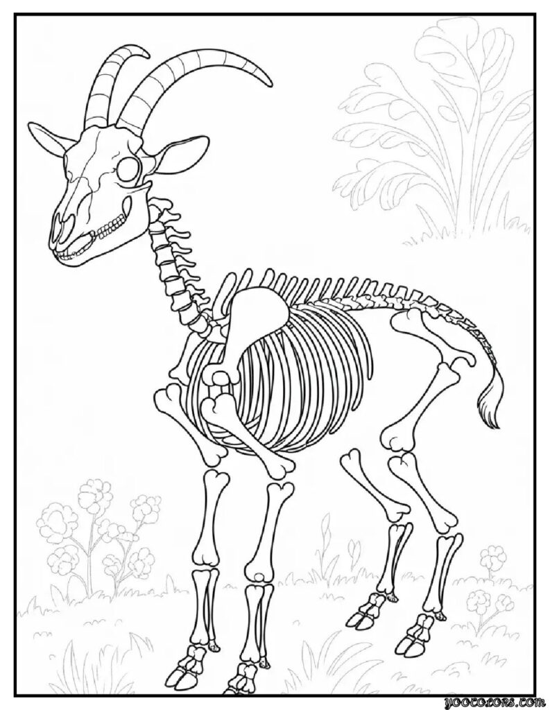 Goat Coloring Pages: Fun, Relaxing & Educational 8 goat coloring pages goat skeleton study educational goat.webp pdf