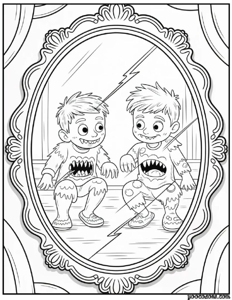 Halloween Coloring Pages Scary – Free Printables & Spooky Fun 5 halloween coloring pages scary Mirror of Shadows.webp pdf