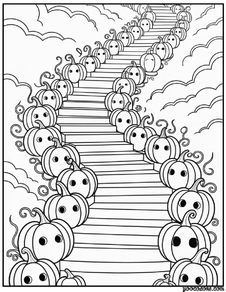 Halloween Coloring Pages Scary – Free Printables & Spooky Fun 9 halloween coloring pages scary The Staircase to Nowhere.webp pdf