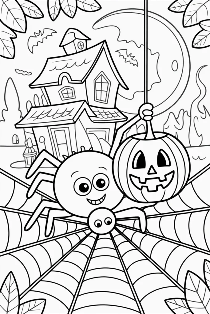 Halloween Coloring Pages Spider: Spooky-Cute Fun for Every Age 2 halloween coloring pages spider