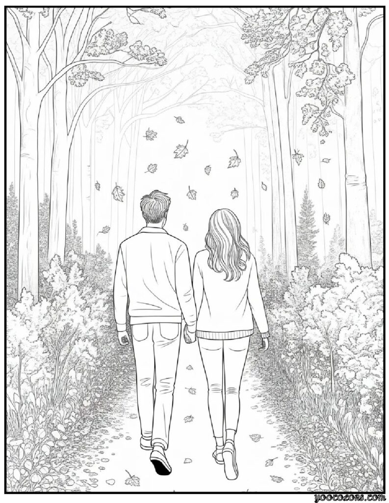 Happy Fall Coloring Pages – Free, Printable & Fun for the Season 6 happy fall coloring pages Leaf Peeping Walk.webp pdf