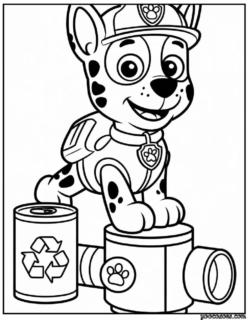 Paw Patrol Coloring Pages Rocky – Free Printables for Eco-Friendly Fun 3 paw patrol coloring pages rocky Rocky building a recycling machine.webp pdf