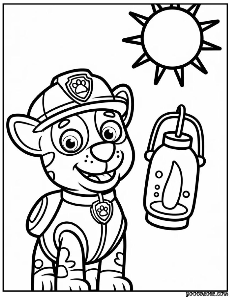 Paw Patrol Coloring Pages Rocky – Free Printables for Eco-Friendly Fun 12 paw patrol coloring pages rocky Rocky turning old bottles into lanterns.webp pdf