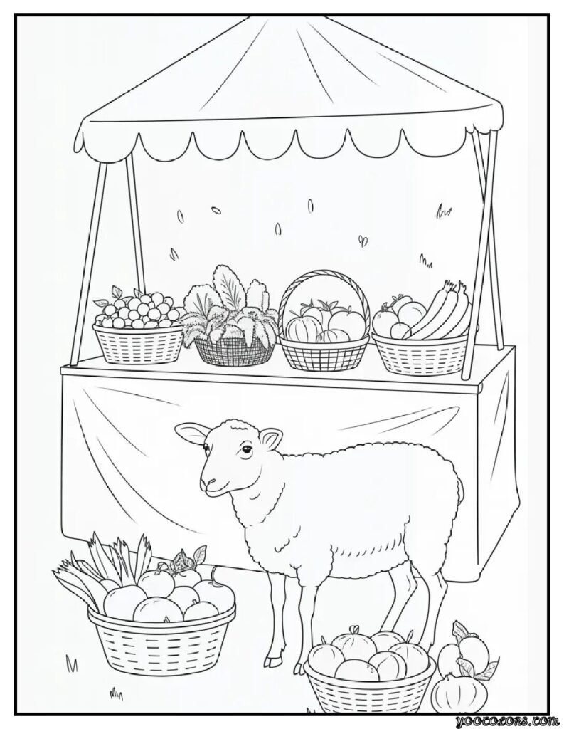 Sheep Coloring Pages: Free, Printable, and Fun for All Ages 7 sheep coloring pages farmers market sheep sheep standing.webp pdf
