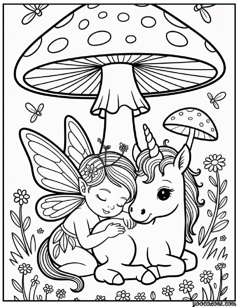 Fairy and Unicorn Coloring Pages: Magical Adventures in Every Stroke 9 Fairy and Unicorn Coloring Pages 2 pdf