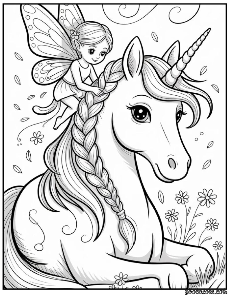 Fairy and Unicorn Coloring Pages: Magical Adventures in Every Stroke 10 Fairy and Unicorn Coloring Pages 3 pdf