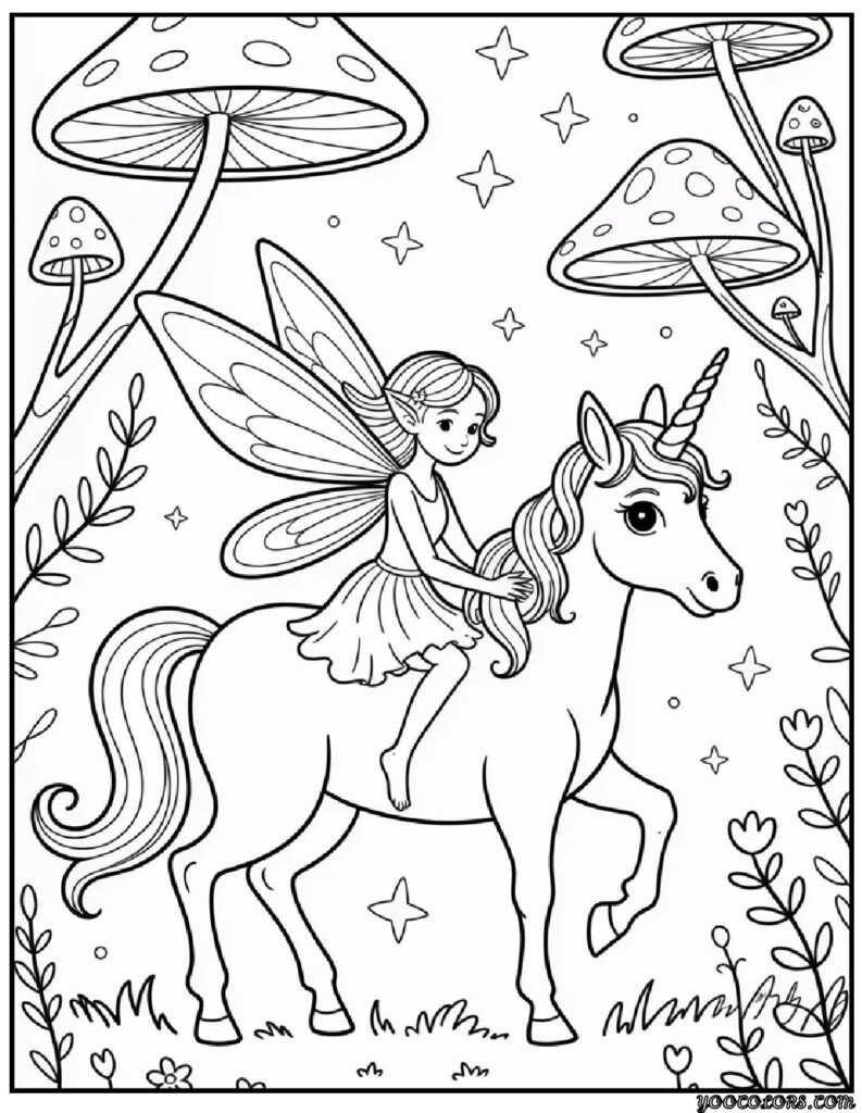 Fairy and Unicorn Coloring Pages: Magical Adventures in Every Stroke 6 Fairy and Unicorn Coloring Pages 7 pdf