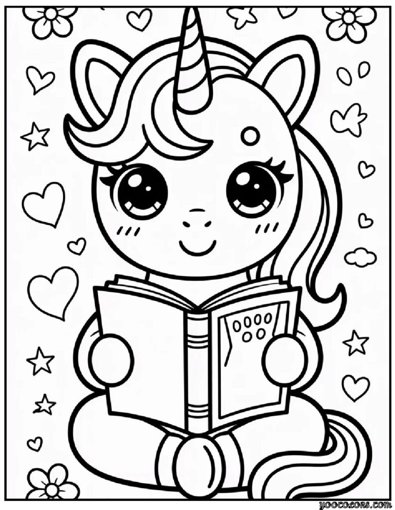 Kawaii unicorn coloring pages 1 pdf