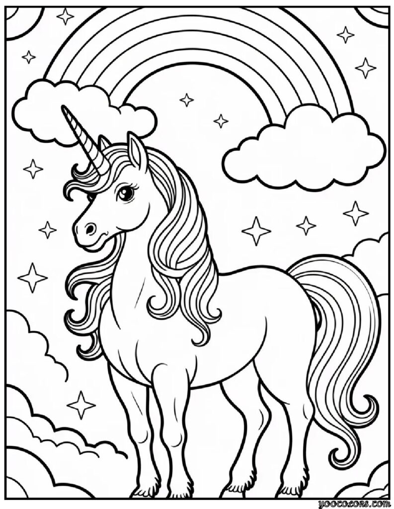 Rainbow and Unicorn Coloring Pages: A Magical Combo Kids Can’t Resist 10 Rainbow and UNICORN COLORING PAGES 6 pdf