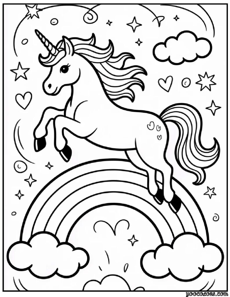 Rainbow and Unicorn Coloring Pages: A Magical Combo Kids Can’t Resist 9 Rainbow and UNICORN COLORING PAGES 7 pdf