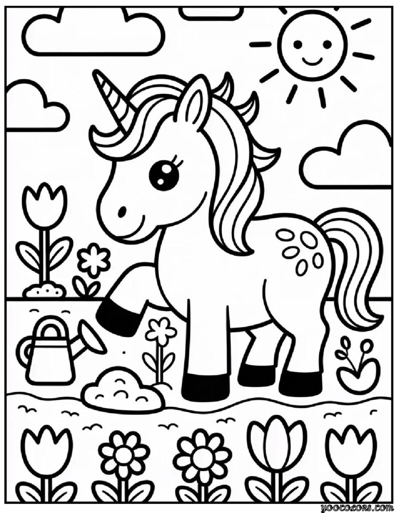 Unicorn Coloring Pages for Preschoolers: Magical Learning Through Creative Play 11 Unicorn Coloring Pages for Preschoolers 9 pdf