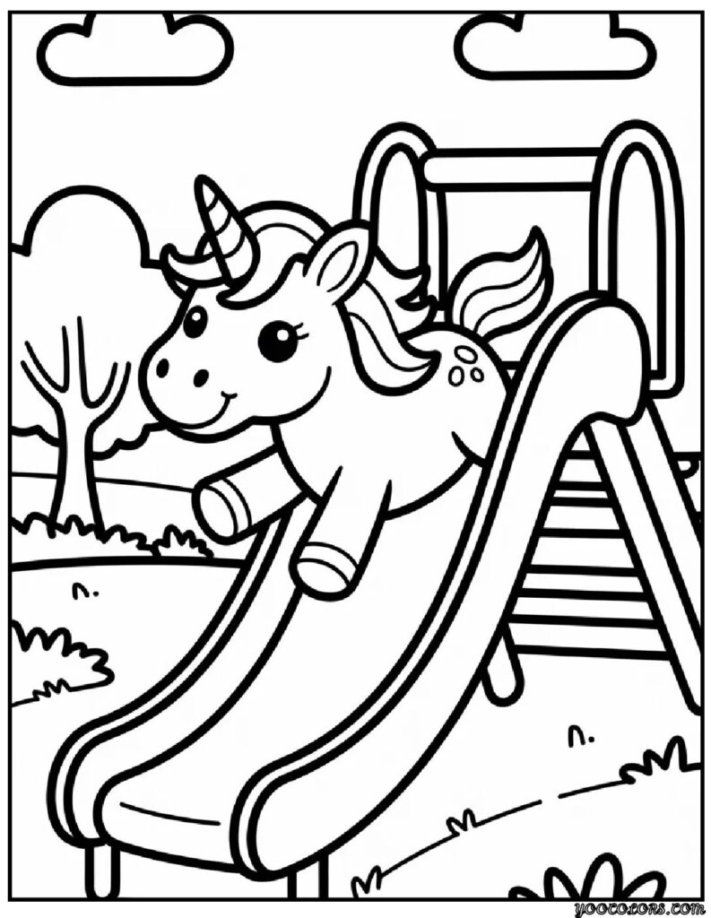 Unicorn Coloring Pages for Preschoolers: Magical Learning Through Creative Play 4 Unicorn Coloring Pages for Preschoolers pdf
