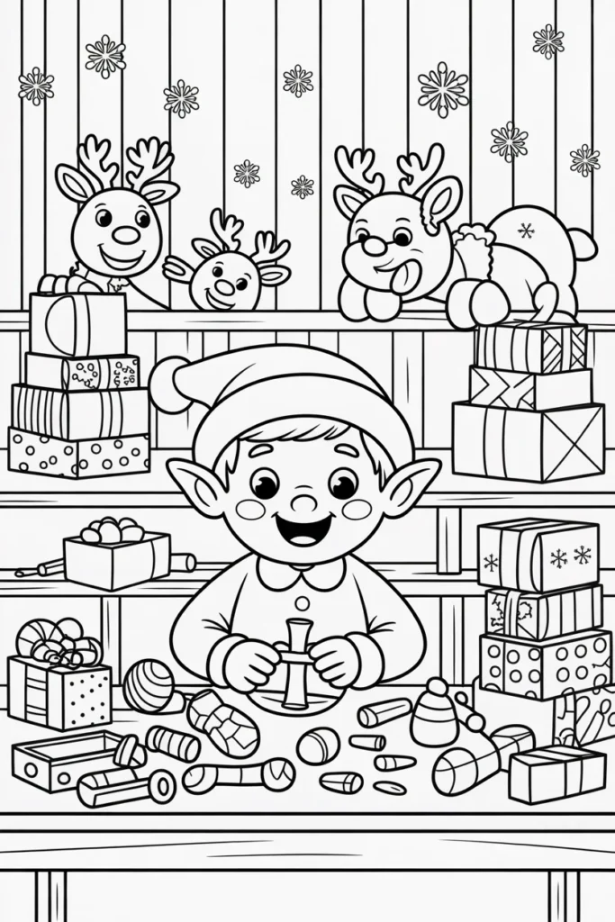 Christmas Coloring Pages Elf – Festive Magic for Kids and Families 2 Christmas Coloring Pages Elf
