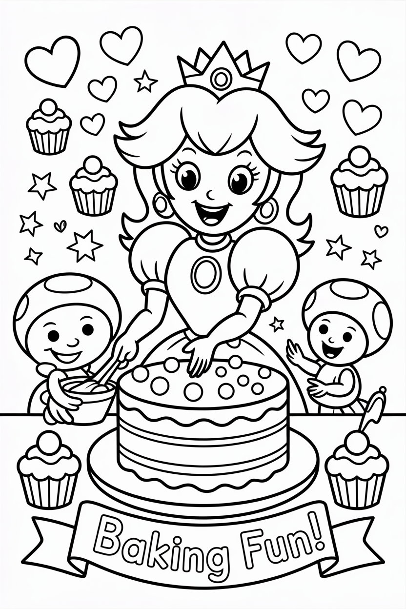 Coloring Pages of Princess Peach – Free Printable Royal Fun for Kids and Families 1 a black and white line art illustration u2 5A4mSQXyG7KmJR46msA u eqnP6iRh UP6uA0htX8g
