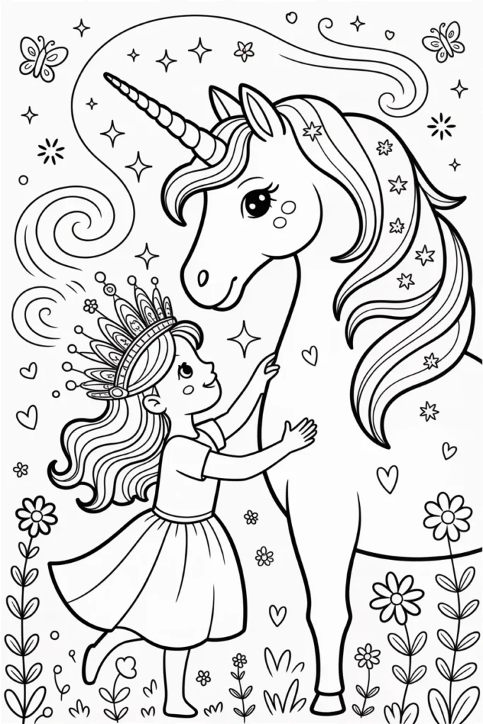 Coloring Pages for Girls Unicorn: Sparkle, Creativity, and Imagination in Every Stroke 2 Coloring Pages for Girls Unicorn