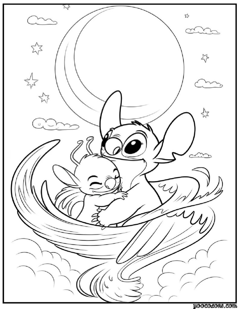 Angel and Stitch Coloring Pages: Free Printables Kids Love 2 angel and stitch coloring pages 2 1 pdf