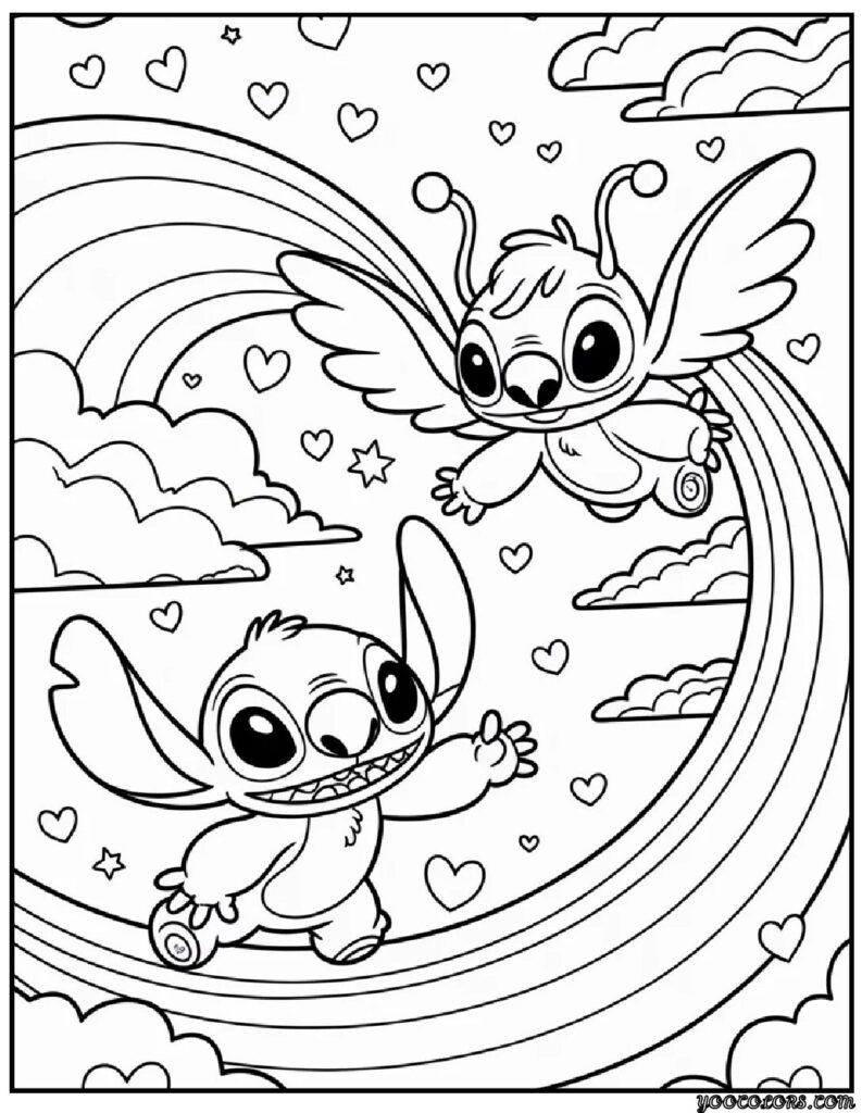 Angel and Stitch Coloring Pages: Free Printables Kids Love 6 angel and stitch coloring pages 6 pdf
