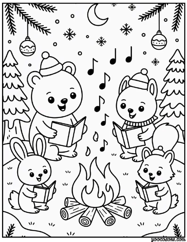 animal coloring pages christmas 3 pdf