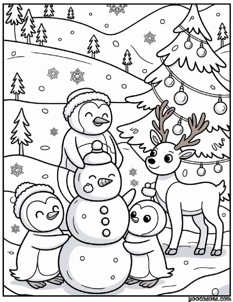 animal coloring pages christmas 4 pdf