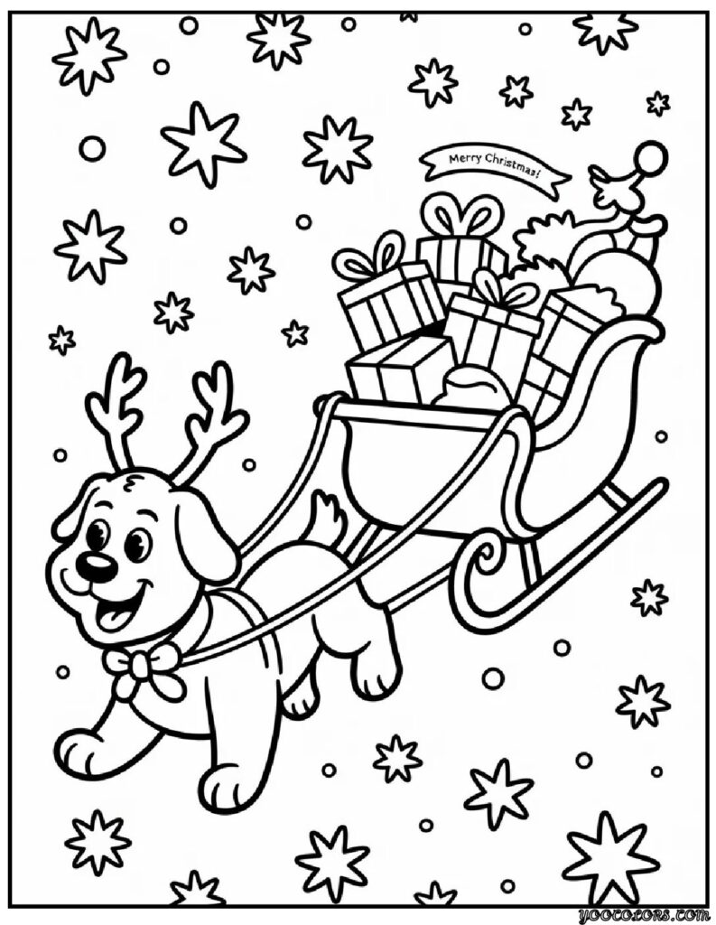 Christmas Coloring Pages Dog - Festive Fun for Every Little Animal Lover 9 christmas coloring pages dog 2 pdf