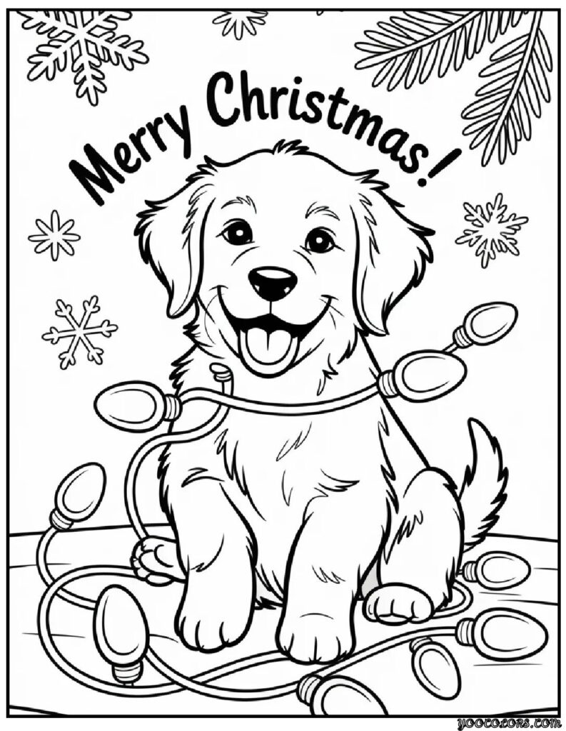 Christmas Coloring Pages Dog - Festive Fun for Every Little Animal Lover 5 christmas coloring pages dog 6 pdf